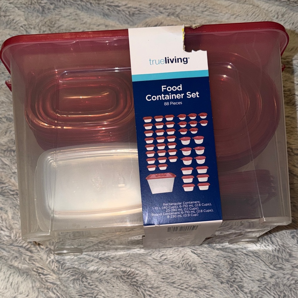 True Living Red Food Container‎ Set